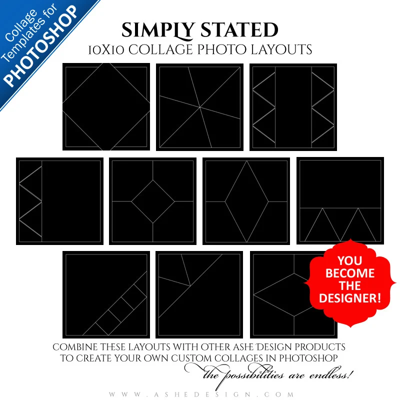 Photoshop Collage Layouts - Simply Stated 10x10