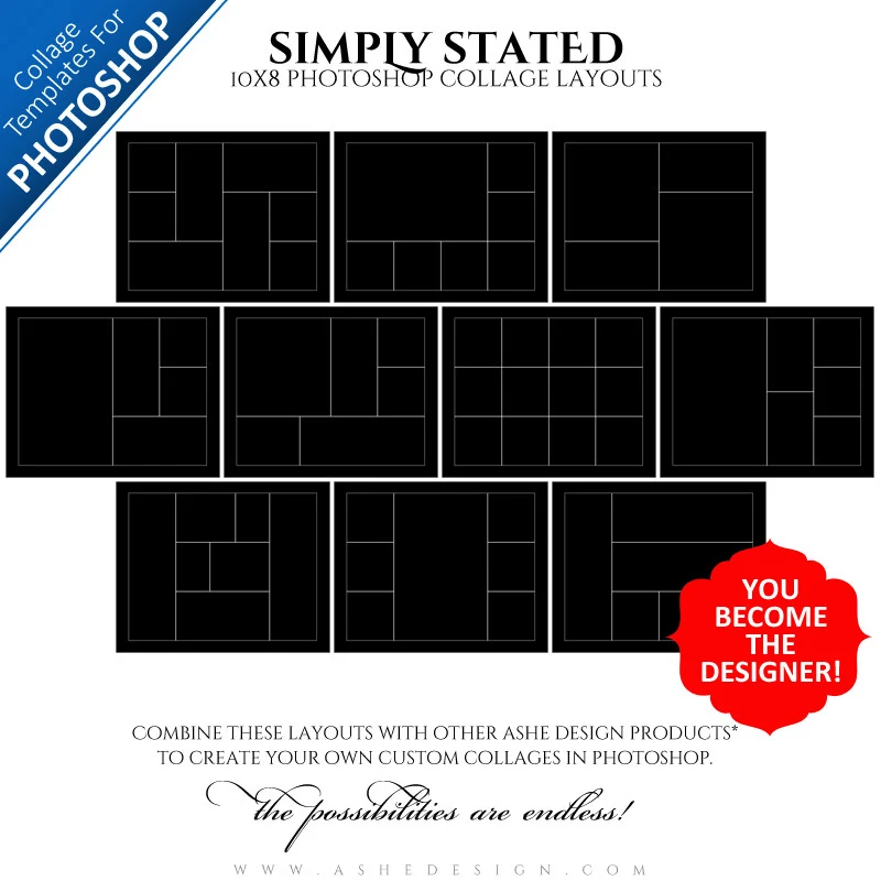 Photoshop Collage Layouts - Simply Stated 8x10
