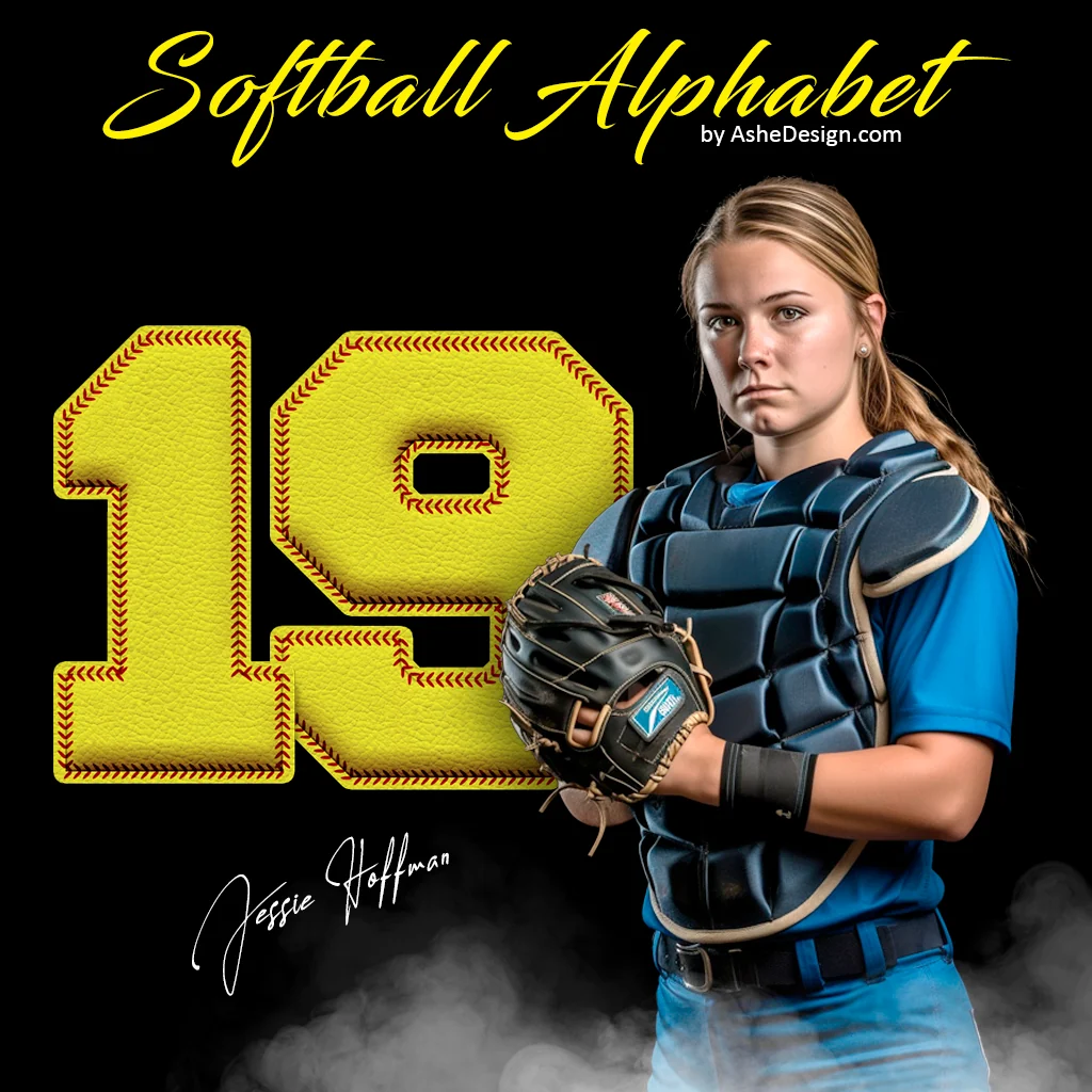 PNG Alphabet Overlays - Softball - Image 2