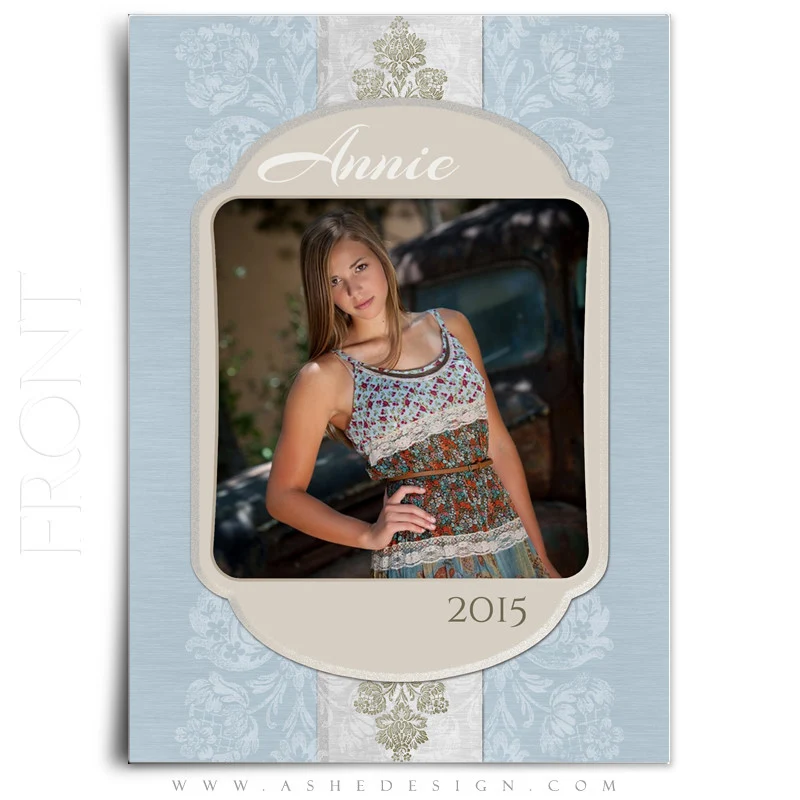 5x7 Flat Senior Girl Card  - Imagine - Image 2