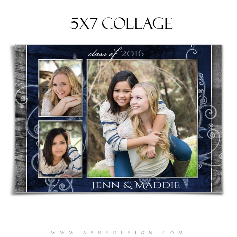 Senior Girl Collage Set (5x7, 8x10,12x12) - Blue Steel - Image 2