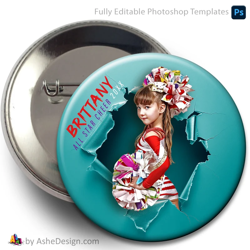 Sports Button - Multi-Sport Photoshop Template - Ripping Through - Image 2