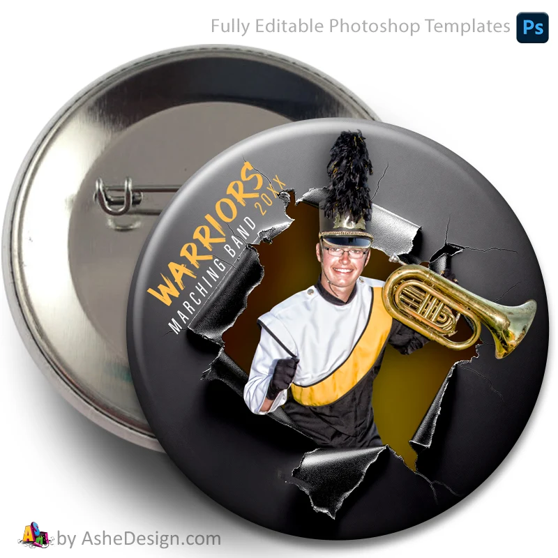 Sports Button - Multi-Sport Photoshop Template - Ripping Through - Image 3