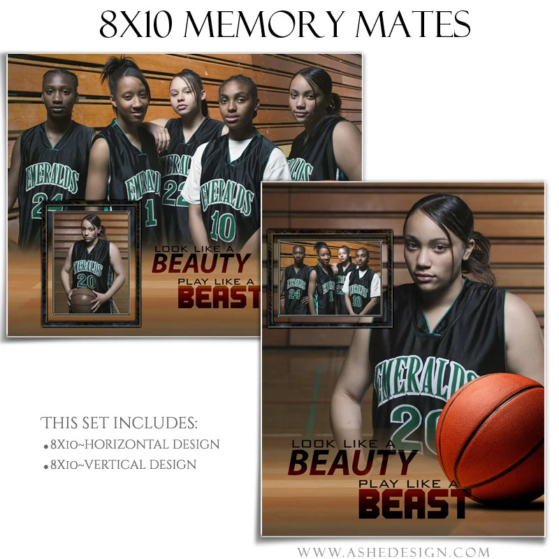 Sports Memory Mates 8x10 - Beauty And The Beast Basketball - Image 2