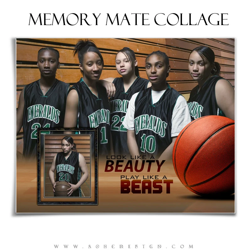 Sports Memory Mates 8x10 - Beauty And The Beast Basketball - Image 3