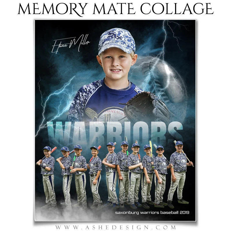 Sports Memory Mates 8x10 - Lightning Storm Baseball