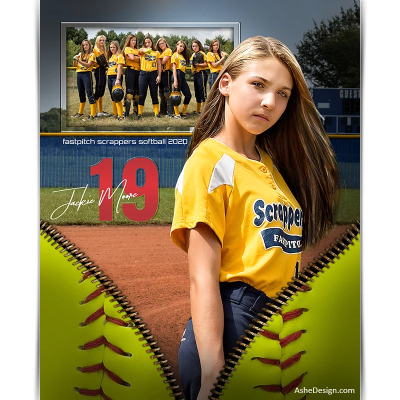 Sports Memory Mates 8x10 - Unzipped Softball