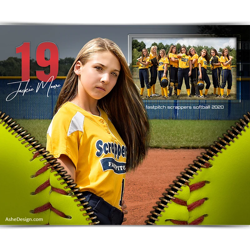 Sports Memory Mates 8x10 - Unzipped Softball - Image 2