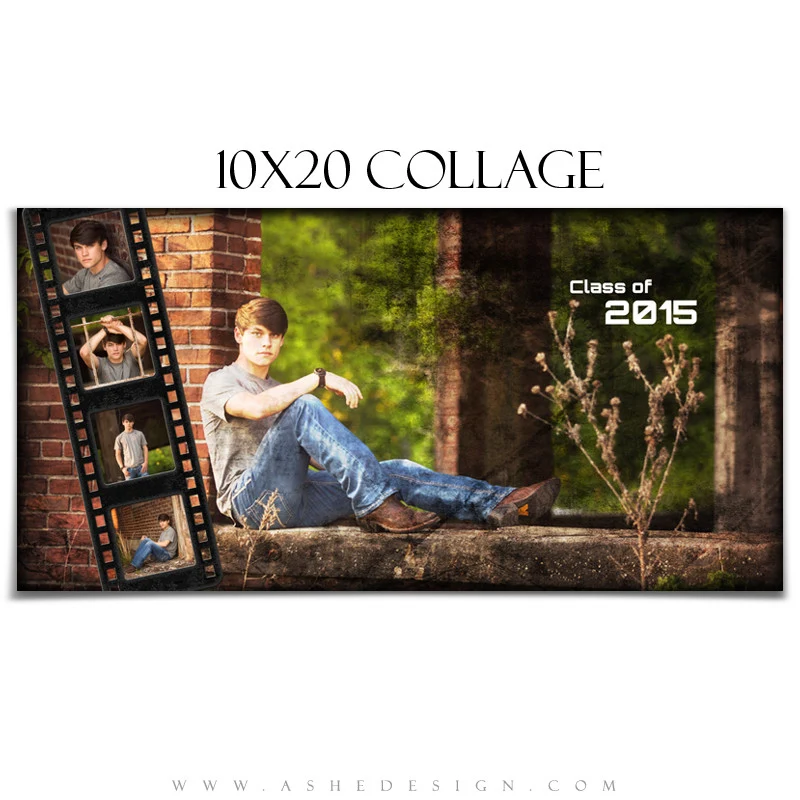 Sports/Seniors Collage Set (12x12, 10x20, 11x14) - Film Strip Grunge - Image 4