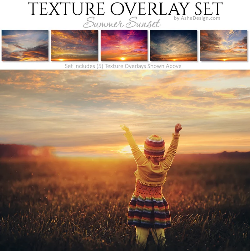Texture Overlay Set - Summer Sunset Skies