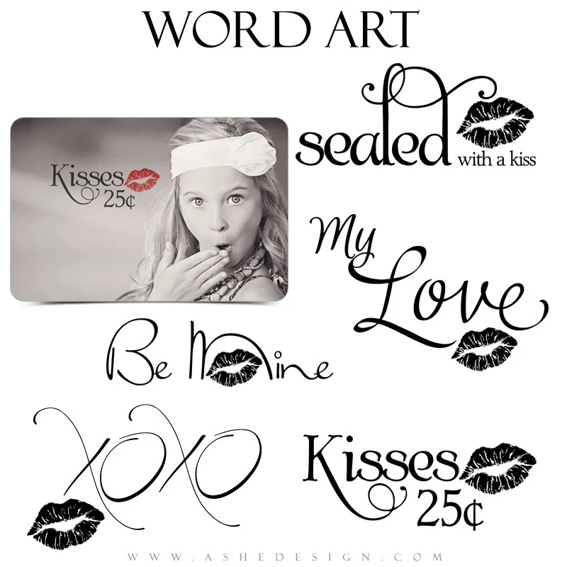 Word Art Collection - Sealed With A Kiss