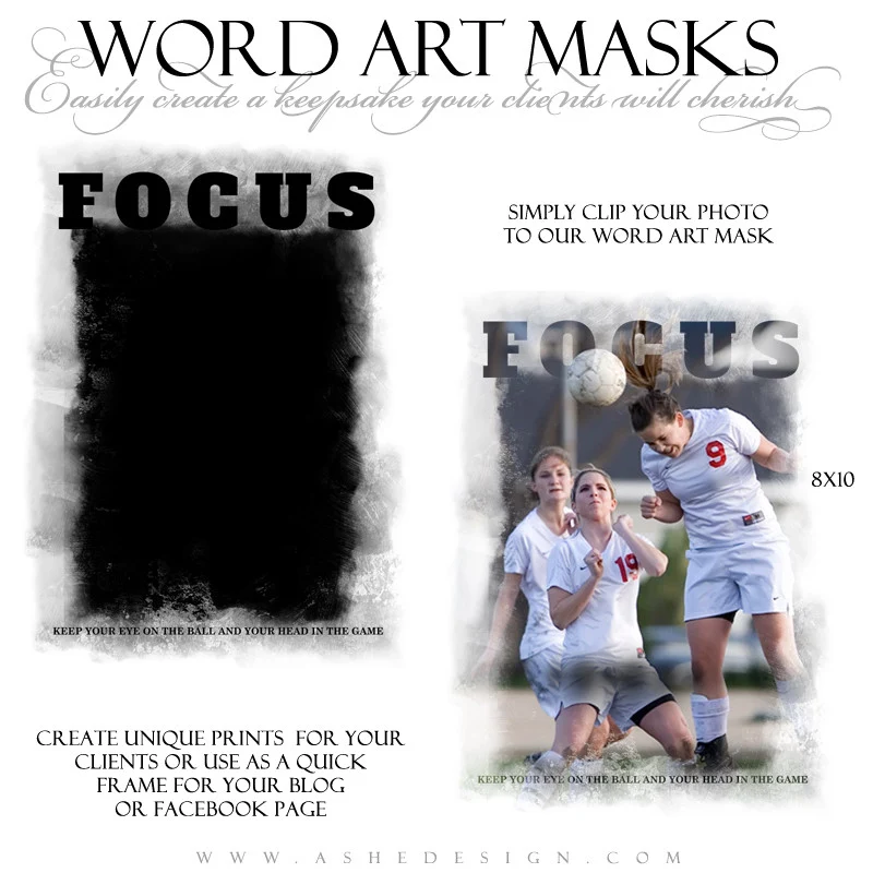 Word Art Layer Masks (5x7,8x10,11x14,12x12) - Focus