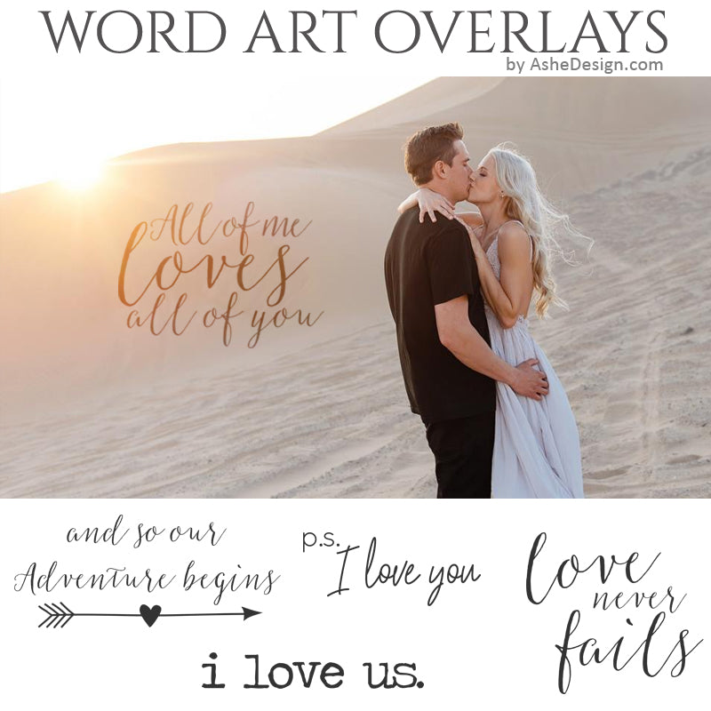 Word Art Overlays - I Love Us