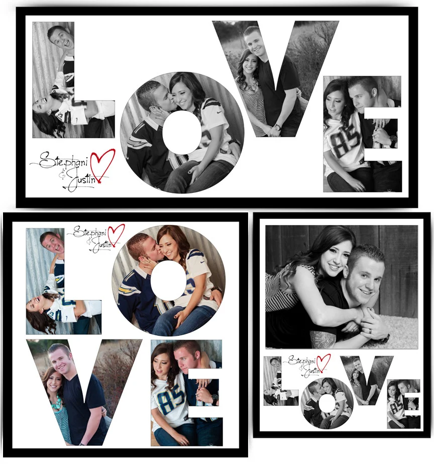 Word Collage Set (10x20,11x14,12x12) - LOVE