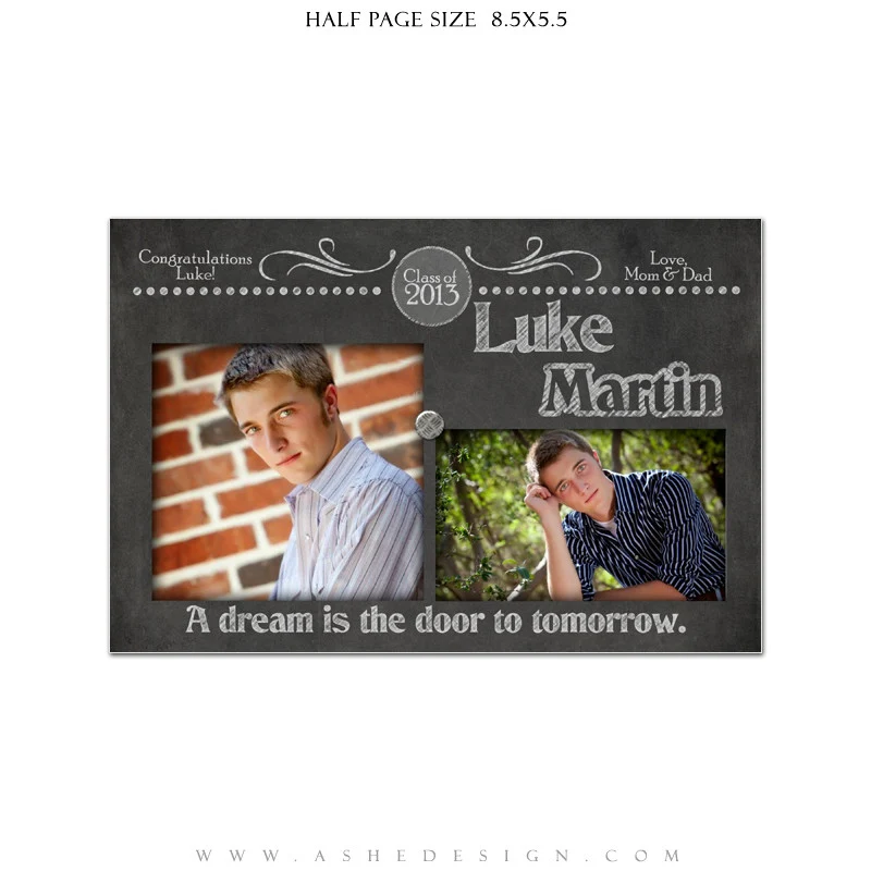 Yearbook Ad Designs - Chalkboard Senior Boy - Image 2