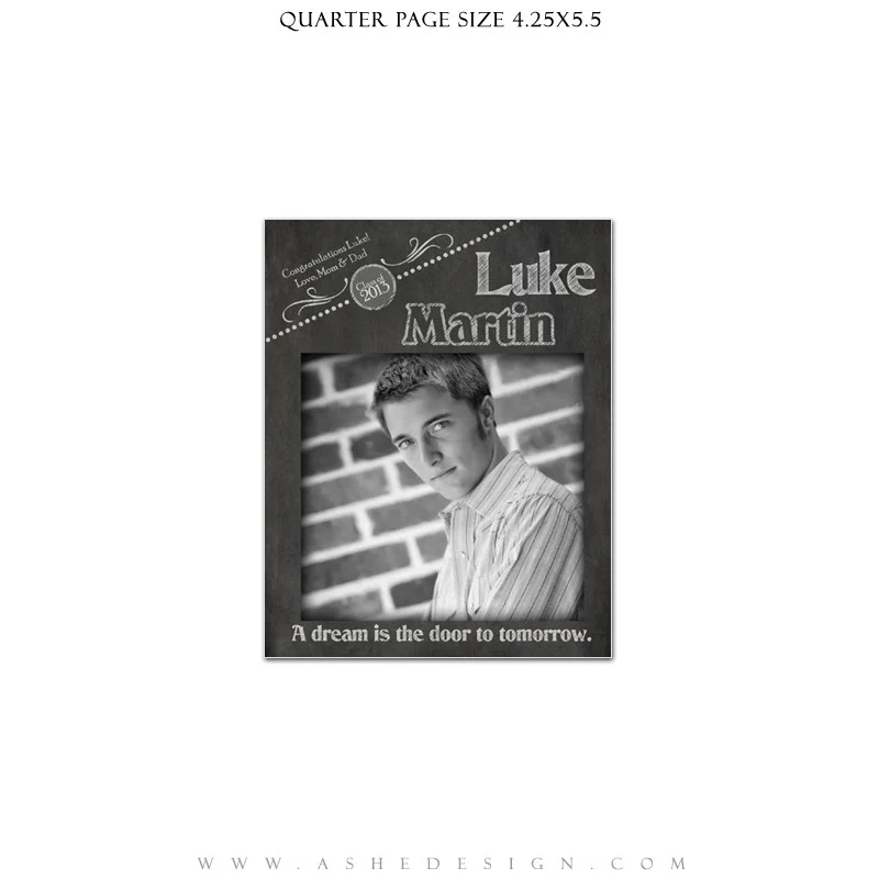 Yearbook Ad Designs - Chalkboard Senior Boy - Image 3